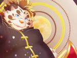  2019 4:3 anthro clothed clothing cute_fangs felid fur hi_res keterbear816 licho_(tas) male mammal overweight overweight_male pantherine solo tiger tokyo_afterschool_summoners tongue video_games white_body white_fur 