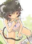  animal_ears bad_id bad_pixiv_id bloomers cheese eating food goton_goton grey_hair mouse mouse_ears mouse_tail nazrin red_eyes short_hair solo tail touhou underwear 