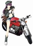  anime female gun motorcycle purple 
