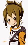  alternate_hairstyle backpack bad_id bad_pixiv_id bag brown_eyes brown_hair hajime_(hajime-ill-1st) k-on! ponytail short_hair solo tainaka_ritsu 