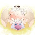  bad_id bad_pixiv_id blissey blue_eyes bridal_veil cleffa closed_eyes clothed_pokemon flower gen_1_pokemon gen_2_pokemon hair_flower hair_ornament jigglypuff no_humans ozawa_kika pokemon pokemon_(creature) smile veil wings 