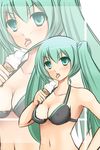  aqua_eyes aqua_hair bad_id bad_pixiv_id bikini blush breasts food green_eyes hatsune_miku hiiragi_hajime ice_cream licking long_hair medium_breasts solo swimsuit tongue twintails vocaloid zoom_layer 