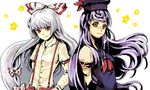  fujiwara_no_mokou hat kamishirasawa_keine long_hair multiple_girls oekaki rokume smile touhou 