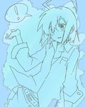  1girl aharan bad_id bad_pixiv_id blue lowres monochrome original solo 