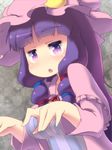  blueberry_(5959) breasts hat long_hair medium_breasts patchouli_knowledge purple_eyes purple_hair solo touhou 