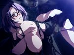 1boy 1girl breasts dark dies_irae game_cg glasses monster riza_brenner saliva sex 