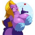  &lt;3 2019 angel_jones animal_humanoid big_breasts blonde_hair blue_eyes blush breasts bubble cleavage cleavage_overflow clothed clothing dress eyelashes eyeshadow female fish fish_humanoid fish_police gloves hair handwear hanna-barbera hi_res huge_breasts humanoid lipstick long_hair looking_at_viewer makeup marine marine_humanoid pose purple_body purple_skin shaded shell_bra simple_background skimpy slit_dress solo standing suirano teasing thick_thighs tight_clothing white_background wide_hips 