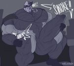 2022 absurd_res anthro barazoku big_muscles big_pecs big_penis bite biting_lip biting_own_lip bodily_fluids canid canine canis clothed clothed_anthro clothed_male clothing detailed_background digital_drawing_(artwork) digital_media_(artwork) domestic_dog english_description english_text flexing fully_clothed fully_clothed_anthro fully_clothed_male genital_growth genitals growth hi_res huge_muscles huge_pecs huge_penis humanoid_genitalia humanoid_penis hyper hyper_genitalia hyper_muscles hyper_pecs hyper_penis male male_anthro mammal melaisen monochrome muscle_growth muscular onomatopoeia pecs penis penis_growth self_bite smile solo sound_effects superhero superhero_costume sweat text veiny_arms