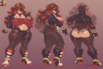 2026 3:2 anthro bandeau big_breasts big_butt black_body black_bottomwear black_clothing black_fur black_gloves black_hair black_handwear black_shorts boots bottomwear breasts bulge butt clothed clothed_anthro clothed_gynomorph clothing crossgender ear_piercing eulipotyphlan fingerless_gloves footwear fur gloves gynomorph hair handwear hedgehog huge_breasts intersex jacket lipstick long_hair looking_at_viewer makeup mammal mtg_crossgender mti_crossgender multicolored_hair navel navel_piercing orresu piercing pink_lipstick red_bandeau red_clothing red_eyes red_hair red_topwear sega shadow_the_hedgehog shoes shorts solo sonic_the_hedgehog_(series) tail thick_thighs thong_straps topwear two_tone_hair wide_hips