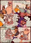 4_toes abs absurd_res anthro apartment appliance areola bird_dog black_body black_fur blush bottomwear boxer_briefs brown_body brown_fur buford_(wretchedwrench) bulge canid canine canis chip_(wretchedwrench) claws clothed clothed_anthro clothed_male clothing coffee_maker coffee_mug comic dialogue dobermann dobie_(wretchedwrench) domestic_dog english_text feet fridge fully_clothed fully_clothed_anthro fully_clothed_male fur gesture golden_retriever grey_body grey_fur group grumpy hi_res hunting_dog kitchen kitchen_appliance looking_aside male mammal multicolored_body multicolored_fur muscular muscular_anthro muscular_male nipples orange_bottomwear orange_clothing orange_shorts palprime1 pants paws pink_areola pink_nipples pinscher retriever salute shirt shorts socket_(wretchedwrench) speech_bubble sweatpants tail tail_motion tailwag tall_male tank_top text toe_claws toes topless topless_anthro topless_male topwear underwear wolf wretchedwrench yellow_body yellow_fur yellow_sclera