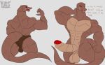 2025 3_toes 5_fingers abs anthro artist_logo balls balls_outline biceps big_balls big_muscles big_penis biped black_sclera bottomwear brown_body brown_clothing brown_scales brown_thong brown_underwear bulge butt claws clothing colored colored_line_art countershading crocodile_tail crocodilian daikuhiroshiama detailed_bulge digital_drawing_(artwork) digital_media_(artwork) digitigrade donkey_kong_(series) english_text erection fan_character fangs feet finger_claws fingers flat_colors front_view genital_outline genitals glans glistening glistening_eyes hi_res huge_balls huge_penis humanoid_genitalia humanoid_hands humanoid_penis klaye_(daikuhiroshiama) kremling logo looking_at_viewer male multiple_images muscular muscular_anthro muscular_arms muscular_male muscular_thighs navel nintendo no_pupils non-mammal_balls non-mammal_navel open_mouth pecs penis portrait rear_view red_eyes red_glans reptile reptilian_tail rock_kroc scaled_penis scales scalie sharp_teeth simple_background snout solo standing tail tan_body tan_countershading tan_scales teeth text thong three-quarter_portrait three-quarter_view toe_claws toes tongue translucent translucent_logo underwear