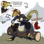 1:1 anthro argonian armor blush blush_lines bodily_fluids claws clothed clothing diaper dirtbandit embarrassed english_text female full_diaper genital_fluids hi_res humanoid keerha log microsoft object_in_mouth pacifier pacifier_in_mouth scalie sitting soiled_diaper solo squish text the_elder_scrolls unclean_diaper urine used_diaper wearing_diaper wet_diaper wood