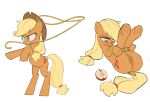 2026 absurd_res accessory amugea animal_genitalia animal_vulva anus apple applejack_(mlp) bdsm black_eyebrows blonde_mane blush bodily_fluids bondage bound closed_frown cutie_mark dock_(anatomy) earth_pony equid equine equine_genitalia equine_vulva eyebrows eyelashes female female_feral feral food freckled_face freckles friendship_is_magic frown fruit fur genitals green_eyes grin hair_accessory hair_tie hasbro hi_res hooves horse lasso legs_tied looking_aside looking_down lying mammal mane mouth_closed my_little_pony on_back on_hind_legs orange_anus orange_body orange_ears orange_fur orange_hooves orange_vulva plant pony quadruped red_hair_tie restraints rope rope_bondage simple_background smile snout solo sweat sweaty_face tail teeth underhoof unguligrade vulva white_background white_freckles yellow_tail