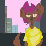  1:1 canid canine canis city digital_media_(artwork) domestic_dog hi_res mammal pixel_(artwork) portrait toony urban 