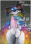  absurd_res anthro canid canine canis cirice_(sparklepupfaeri) domestic_dog femboy feminine fluffy fur genitals hi_res husky long_fur low-angle_view male mammal mixed_breed multicolored_body multicolored_fur nordic_sled_dog penis pomeranian pomsky rainbow_body rainbow_fur siberian_husky solo sparklefur sparklepupfaeri spitz spots text thick_thighs tongue tongue_out wide_hips 