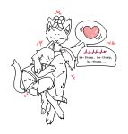  anthro blush bottomwear cardiophilia caressing claws clothing cuddling duo eyes_closed felid female fluffy footwear happy heart_(marking) heart_symbol heartbeat horn inner_ear_fluff line_art listening_to_chest male male/female mammal markings relaxing resting_on_partner romantic shorts socks speech_bubble spots spotted_body topwear tuft wafas 
