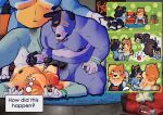 absurd_res anal anal_penetration anthro anthro_on_anthro anthro_penetrated anthro_penetrating anthro_penetrating_anthro avalath_tiger backwards_baseball_cap backwards_hat bandit_heeler baseball_cap bluey_(series) blush bodily_fluids brother_(lore) brother_penetrating_brother brothers_(lore) clothing comic_panel controller drooling fido_(bluey) flashback genitals group group_sex handjob hat headgear headwear hi_res holding_both_ankles holding_both_legs incest_(lore) kneeling licking male male/male male_penetrated male_penetrating male_penetrating_male nipples oral overweight overweight_male paws penetration penile penis penis_lick radley_heeler saliva sex sibling_(lore) stripe_heeler thought_bubble threesome tongue wristband