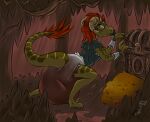 absurd_res anthro argonian claws clothed clothing detailed_background diaper digital_drawing_(artwork) digital_media_(artwork) feces female gem gold_(metal) gold_jewelry hair hi_res horn humanoid inside jewelry keerha lockpick lockpicking microsoft object_in_mouth pacifier pacifier_in_mouth red_eyes red_hair ruby_(gem) scales scalie soiled soiled_diaper soiling solo splatinkle the_elder_scrolls toe_claws treasure treasure_chest unclean_diaper used_diaper wearing_diaper