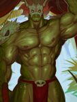 abs absurd_res anthro biceps bone bone_mask bottomwear clothing deadbeat_incubus hi_res lihzahrd lizardman loincloth male mask muscular muscular_anthro muscular_male nipples pecs reptile scalie skull skull_mask solo terraria witch_doctor_(terraria)