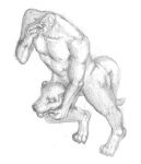  anthro balls decapitation detachable detachable_head dethmas hi_res lutrine male mammal monochrome muscular muscular_male mustelid nipples nude penetration severed_head solo tongue traditional_media_(artwork) 