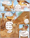  2012 antelope bovid cheetah colonel-strawberry comic day detailed_background digital_media_(artwork) english_text felid feline feral fur gazelle green_eyes horn mammal outside sky tan_body tan_fur text 