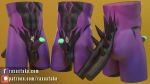  16:9 3d_(artwork) animal_humanoid balls biped demon digital_media_(artwork) disembodied_penis helixel humanoid humanoid_penis male penis pubes purple_body purple_skin raxastake simple_background 