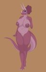  anthro anthrofied areola big_breasts blue_eyes breasts ceratopsian cocaine-leopard dinosaur don_bluth female hi_res mature_female nipples nude ornithischian pinup pose pussy reptile scalie slightly_chubby solo standing the_land_before_time tria triceratops wide_hips 