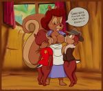  age_difference anthro big_breasts breastfeeding breasts chip_&#039;n_dale_rescue_rangers chip_(disney) clothed clothing dale_(disney) disney english_text female fur ground_squirrel hair half-closed_eyes hi_res male mammal mature_female nude older_female rodent sciurid tammy&#039;s_mom text tree_squirrel vylfgor 