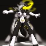  2019 absurd_res anthro areola big_breasts bioluminescence black_nipples bodily_fluids breasts cenegan024 clothing equid equine female fluffy fluffy_tail fur genital_fluids glowing hair hi_res hooves horn horse huge_breasts long_hair mammal messy nipples nude pussy_juice smile solo story story_in_description striped_body striped_fur stripes unicorn yellow_eyes 