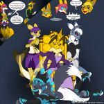  2026 4_arms absol animal_humanoid antennae_(anatomy) anthro aquatic arthropod bandai_namco bee big_breasts black_sclera blue_eyes breasts canid canid_humanoid canine canine_humanoid canis chair claws clothed clothing colored crown dialogue digimon digimon_(species) digital_drawing_(artwork) digital_media_(artwork) english_text eyewear fan_character female fingers fish fish_humanoid fox fox_humanoid fur furniture generation_3_pokemon group gwendolyn_(shin_kerron) hair headgear humanoid hybrid hymenopteran insect international_renamon_appreciation_month looking_at_viewer male mammal mammal_humanoid marine_humanoid multi_arm multi_limb nintendo open_mouth pokemon pokemon_(species) renamon shark shark_humanoid shark_tail shin_kerron simple_background sitting smile speech_bubble tail text titania_(shin_kerron) white_body white_fur wings yellow_body yellow_fur 