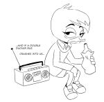  anatid anseriform avian beverage bird clothing disney duck ducktales ducktales_(2017) lena_(ducktales) music the_smiths unknown_artist 