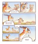  2012 antelope blue_eyes bovid cheetah comic day detailed_background digital_media_(artwork) duo english_text felid feline feral fur gazelle griffsnuff mammal outside sky smile tan_body tan_fur text 