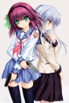  angel_beats! gun key na-ga seifuku tagme tenshi thighhighs yurippe 