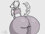  2019 aliasing anthro big_butt borzoi butt canid canine canis clothing digital_media_(artwork) domestic_dog female hunting_dog mammal sephaloid sighthound solo thick_thighs wide_hips 