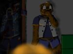 aquatic beaver blood blue_clothing bodily_fluids bottomwear broadside_beach brown_body brown_fur bucky_beaver clothing dark_room fur gore male mammal pinniped rodent scared shipwrecked_64 shirt shorts slightly_chubby spidermastermind254 t-shirt tears topwear walrus walter_walrus
