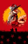  beard beard_stubble cowboy_hat cowboy_western facial_hair grills gyro_zeppeli hat highres horse jojo_no_kimyou_na_bouken kkratao long_hair male_focus red_dead_redemption_(series) steel_ball_(jojo) steel_ball_run stubble 