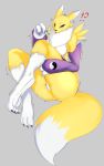  ?! absurd_res anthro bodily_fluids breasts butt candy chest_tuft digimon digimon_(species) female food hi_res renamon saliva saliva_string skulkers solo tuft 