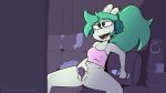  2019 adult_fink animated anthro blush bottomless cartoon_network clothed clothing erect_nipples female fink_(ok_k.o.!_lbh) fur furniture green_body green_fur green_hair hair headphones holding_object improvised_sex_toy looking_pleasured mammal masturbation melieconiek mouse murid murine nipples ok_k.o.!_let&#039;s_be_heroes open_mouth pussy rodent sofa solo vaginal vaginal_masturbation 