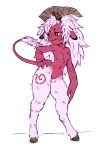  2019 4_fingers areola biped breasts brown_horn color_edit colored demon digital_media_(artwork) edit eyebrows female fingers full-length_portrait fur hair hand_on_hip hi_res hooves horn horned_humanoid humanoid league_of_legends long_hair long_tail looking_away lulu_(lol) markings multicolored_body napalm_express navel nipples nude orange_eyes pink_areola pink_markings pink_nipples portrait purple_body purple_ears purple_skin purple_tail riot_games rubrad simple_background small_breasts smile solo standing tail_tuft tuft two_tone_body two_tone_tail video_games white_background white_body white_fur white_hair 