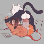 2025 2_horns 4_toes 5_fingers absurd_res anthro anthro_penetrating anthro_penetrating_humanoid ball_tuft balls belly big_glasses big_penis black_body black_hair bodily_fluids brown_body brown_skin butt clitoral_hood clitoris cum cum_from_vagina cum_in_vagina cum_inside cum_pool defunctumbra demon demon_humanoid dialogue duo_focus english_text eyewear fangs feet felid feline female female_penetrated fingers foot_grab furniture genital_fluids genitals glasses grey_background group hair heart_symbol hi_res horn huge_penis human humanoid humanoid_on_anthro humanoid_penetrated large_penetration leg_tuft looking_pleasured male male/female male_penetrating male_penetrating_female mammal motion_lines narrowed_eyes nude nude_anthro nude_female nude_male on_table optica penetration penile penile_penetration penis penis_in_vagina pink_penis pointy_ears pubes red_horn red_tail red_wings sex simple_background spade_tail speech_bubble spread_butt spreading standing_on_another swirl_eyes table tail tail_tuft teeth text thick_thighs thrusting toes trio tuft umbra_(defunctumbra) vaginal vaginal_fluids vaginal_penetration vein veiny_penis vulva white_balls white_body wings
