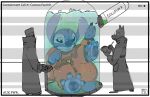  2019 4_toes alien anthro black_eyes blue_body blue_fur blue_nose blue_pawpads camera_view clipboard clothed clothing coat contained containment_tube digital_drawing_(artwork) digital_media_(artwork) disney english_text experiment_(lilo_and_stitch) eyewear fingers fur glasses group growth head_tuft hi_res holding_object lab_coat laboratory lilo_and_stitch liquid looking_at_another macro mammal maxpany pawpads pen recording scanlines scientific_experiment small_tail spacesuit standing stasis_chamber stitch_(lilo_and_stitch) story story_in_description text toes topwear tuft uncomfortable 