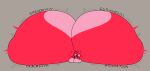2026 anthro aroused big_breasts big_butt bite biting_lip biting_own_lip black_nose black_sclera black_tail bodily_fluids bow_tie breasts butt butt_expansion butt_squish colored cooluthink creaking creaking_butt digital_media_(artwork) drooling expansion female flat_colors front_view grey_background groan groaning_butt hand_on_butt hand_on_own_butt heart_symbol hi_res huge_breasts huge_butt hyper hyper_breasts hyper_butt looking_at_viewer looking_pleasured lovedoll_toy_factory lying mammal merri_(gremlingrounded) motion_lines mouse multicolored_body murid murine on_front onomatopoeia pink_body pink_inner_ear purple_bow_tie red_body red_ears rodent saliva self_bite simple_background smile smiling_at_viewer solo sound_effects squish swelling tail teeth text two_tone_body white_eyes