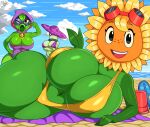 2026 beach beach_towel big_breasts big_butt black_eyebrows black_eyes blonde_hair blue_mask blue_sky breasts bucket butt cel_shading clothing cloud colored container crossed_arms digital_media_(artwork) electronic_arts elemental_creature elemental_humanoid eyebrows eyelashes eyeshadow eyewear eyewear_on_head female flora_fauna flower flower_creature freckled_face freckles fungi_fauna fungi_humanoid fungus gesture goggles goggles_on_head green_body green_hair green_shadow group hair hand_on_hip hand_on_own_hip hi_res hood huge_breasts humanoid leaf leaf_arms leaf_hair linbun looking_at_viewer lying makeup mask mushroom_cap nightcap_(pvz) not_furry on_side one_eye_closed open_mouth open_smile orange_face outside peashooter_(pvz) petal_hair petals plant plant_hair plant_humanoid plants_vs._zombies plants_vs._zombies_heroes popcap_games pseudo_hair purple_clothing purple_eyeshadow purple_hood purple_swimwear red_eyewear red_goggles sea shaded shovel signature siphon_(anatomy) sky smile smiling_at_viewer solar_flare_(pvz) spanish_description sunflower_(pvz) swimwear thick_thighs tools towel trio water waving waving_at_viewer wink winking_at_viewer yellow_clothing yellow_petals yellow_sclera yellow_swimwear
