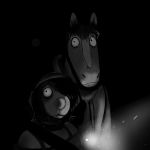  1:1 abandoned black_and_white canid canine canis clothed clothing comic creepy dark domestic_dog duo equid equine female hi_res hladilnik horse male mammal michelle_(hladilnik) monochrome night phone scared school zebra zebra_son_(hladilnik) 