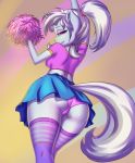  anthro bottomwear clothing equid equine fafecalus female hair hi_res horn kneesocks mammal multicolored_hair my_little_pony panties skirt solo underwear unicorn 