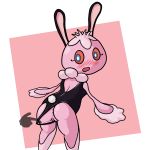  anthro anus blush bunny_costume butt clothed clothing clothing_aside cnidarian costume disembodied_hand duo embarrassed female female_focus frillish hi_res jellyfish leaning leaning_forward looking_back marine medusozoan naughtysableye nintendo pok&eacute;mon pok&eacute;mon_(species) pussy rear_view solo_focus video_games 