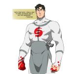  1boy bodysuit commentary dc_comics english_commentary grey_bodysuit invincible_(series) male_focus multicolored_bodysuit muscular muscular_male rymslim solo superhero_costume superman superman_(series) two-tone_bodysuit viltrumite viltrumite_clothes white_bodystocking white_bodysuit 