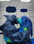 2025 3:2 3d_(artwork) absurd_res after_transformation anthro aquatic artist_logo bear blender_(artwork) blender_cycles_(artwork) blue_body blue_hair camo_body close_together codename_nihil dasha_(petruz) detailed_background digital_media_(artwork) duo english_text eye_contact eyes_closed female fish genitals hair hammerhead_(petruz) hands_on_shoulders hi_res hug i_love_you kiss_on_lips kissing latex living_sex_doll logo looking_at_another love male mammal open_mouth sex_doll_holes shark side_view signature story_at_source test_chamber text thought_bubble thoughts watermark