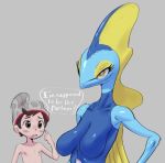  2019 age_difference anonymous_artist breasts brown_eyes clothed clothing english_text eyelashes female grey_background half-closed_eyes hat headgear headwear human intelleon larger_female lizard male mammal nintendo nipples older_female open_mouth pok&eacute;mon reptile scalie simple_background size_difference smaller_male smile text topless unknown_pok&eacute;mon victor_(pok&eacute;mon) video_games yellow_eyes young younger_male 