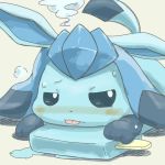  1:1 2014 ambiguous_gender blep blue_body blue_eyes blue_fur blush bodily_fluids dessert eeveelution feral food fur glaceon ice_cream lying nintendo on_front paws pok&eacute;mon pok&eacute;mon_(species) popsicle solo sweat sweatdrop tongue tongue_out video_games wadorigi 